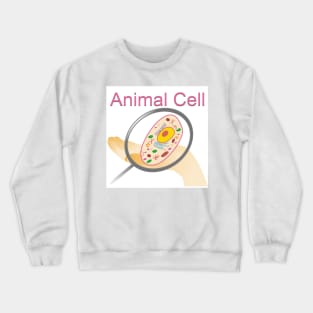 A vector illustration of an animal cell with labels on white background. Crewneck Sweatshirt